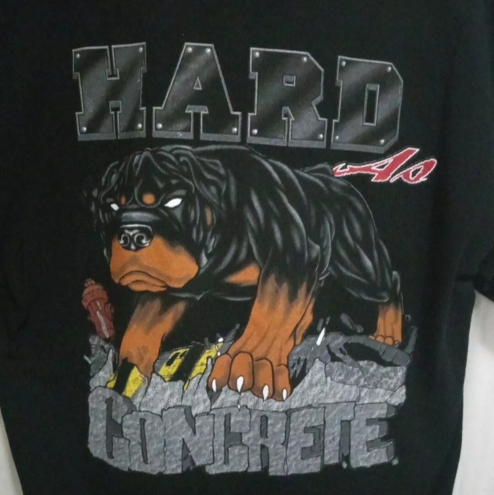 VTG DA DAWG XL T SHIRT Y2K SKATER QUOTES GRAPHIC GRUNGE ROTTWEILER CONCRETE ART
